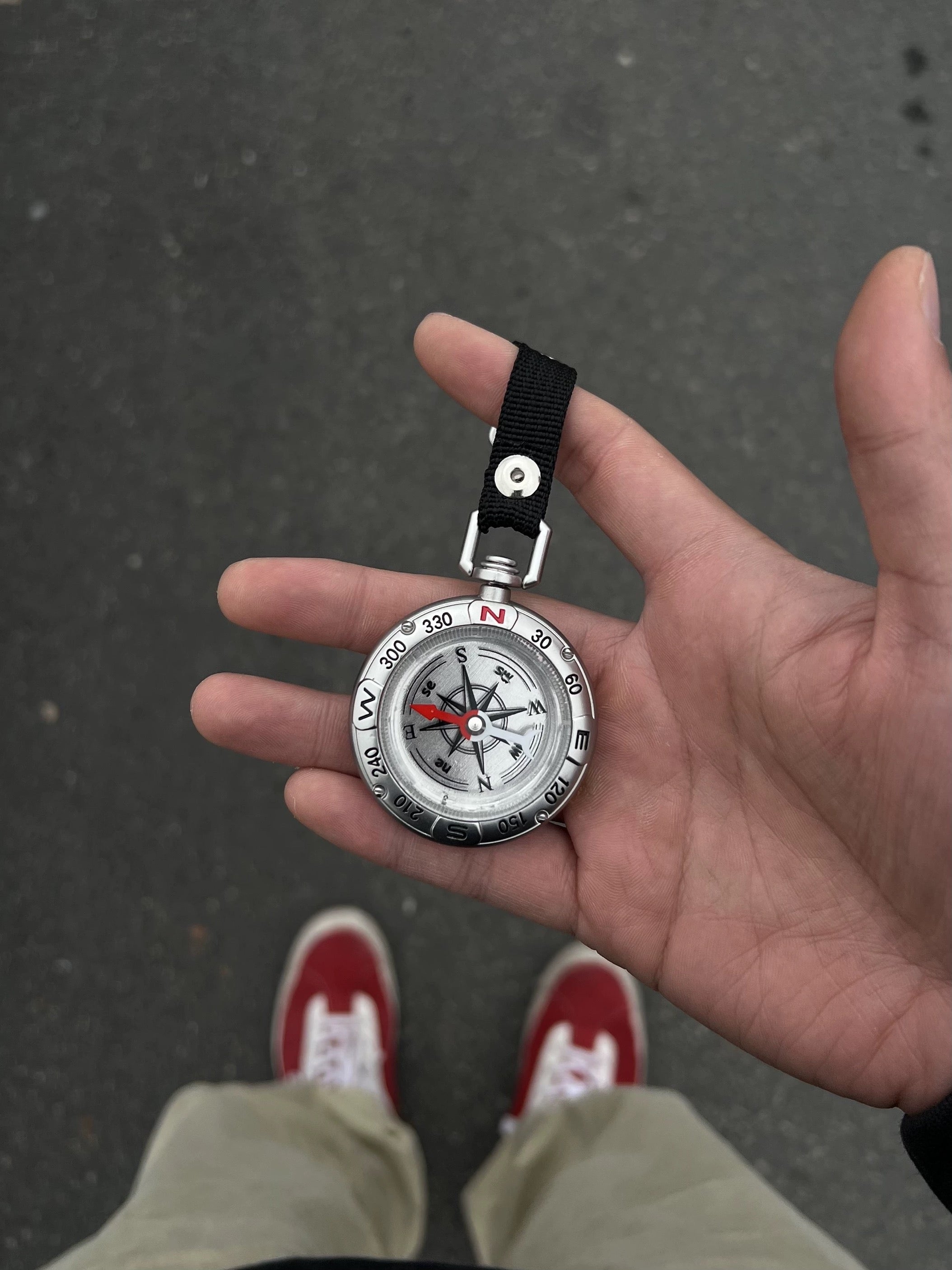 Mini Compass Clip Keychain