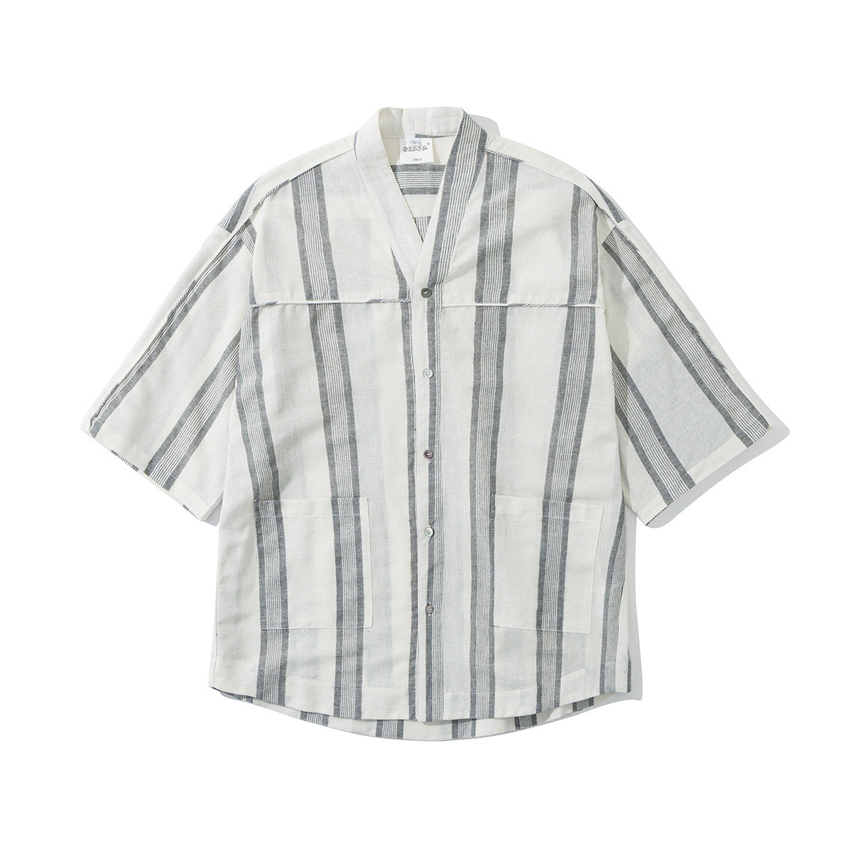 Striped Yukata-Inspired Shirt