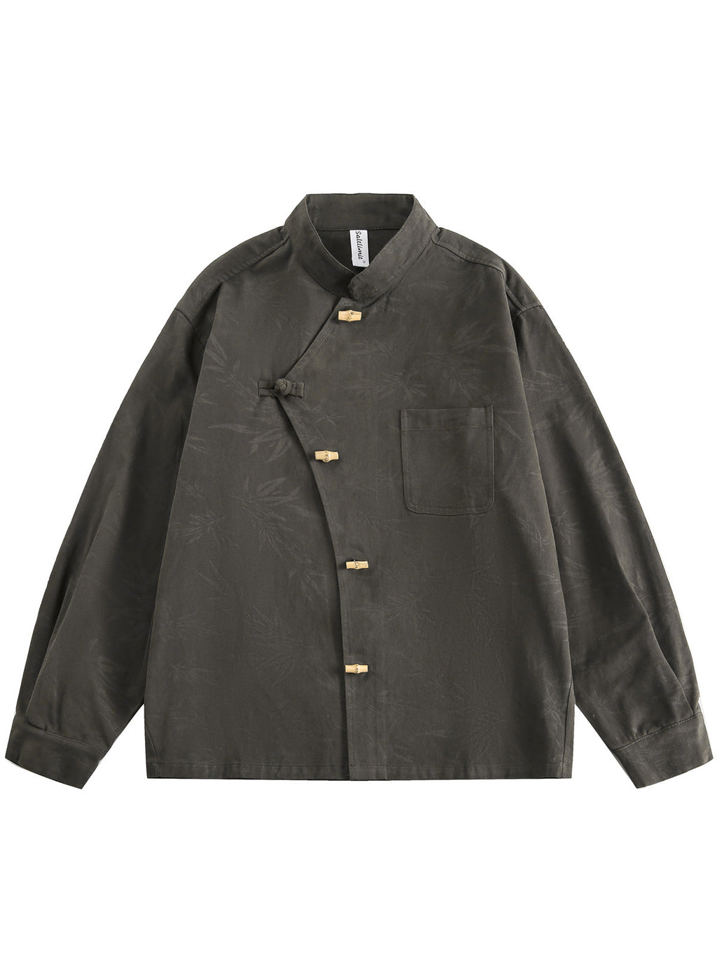 Olive Cross-Collar Shirt