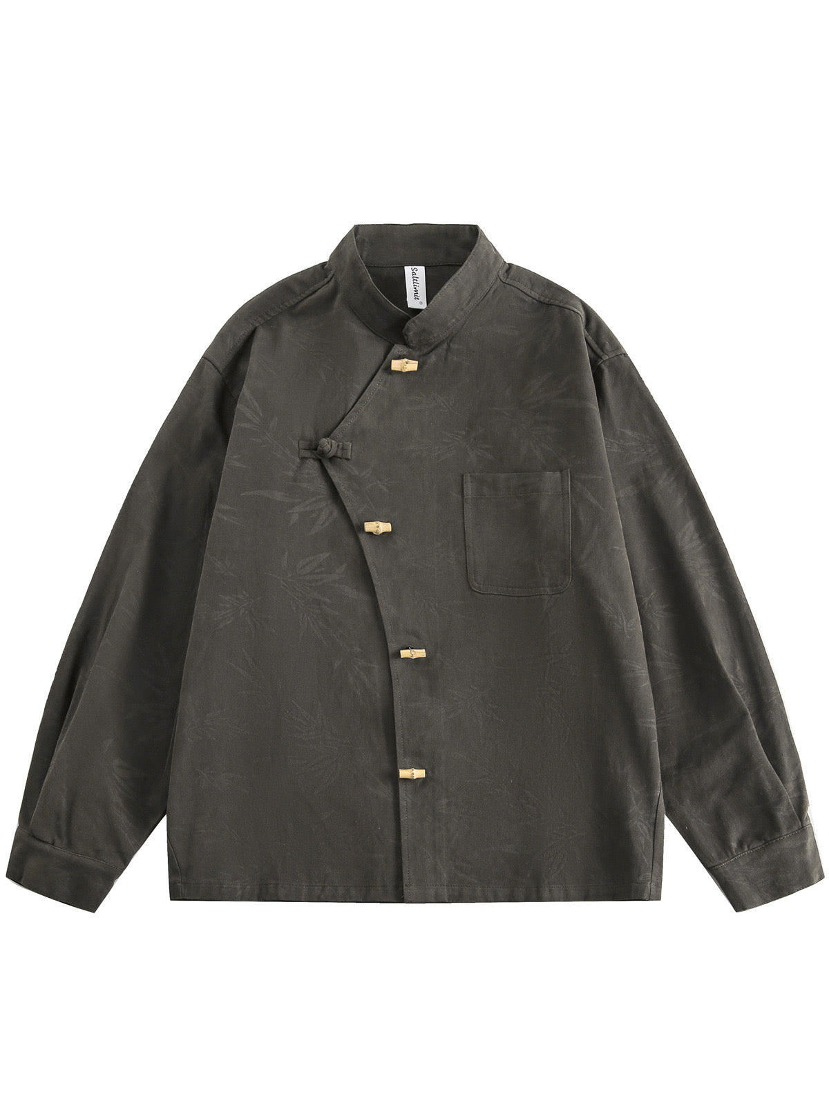 Olive Cross-Collar Shirt